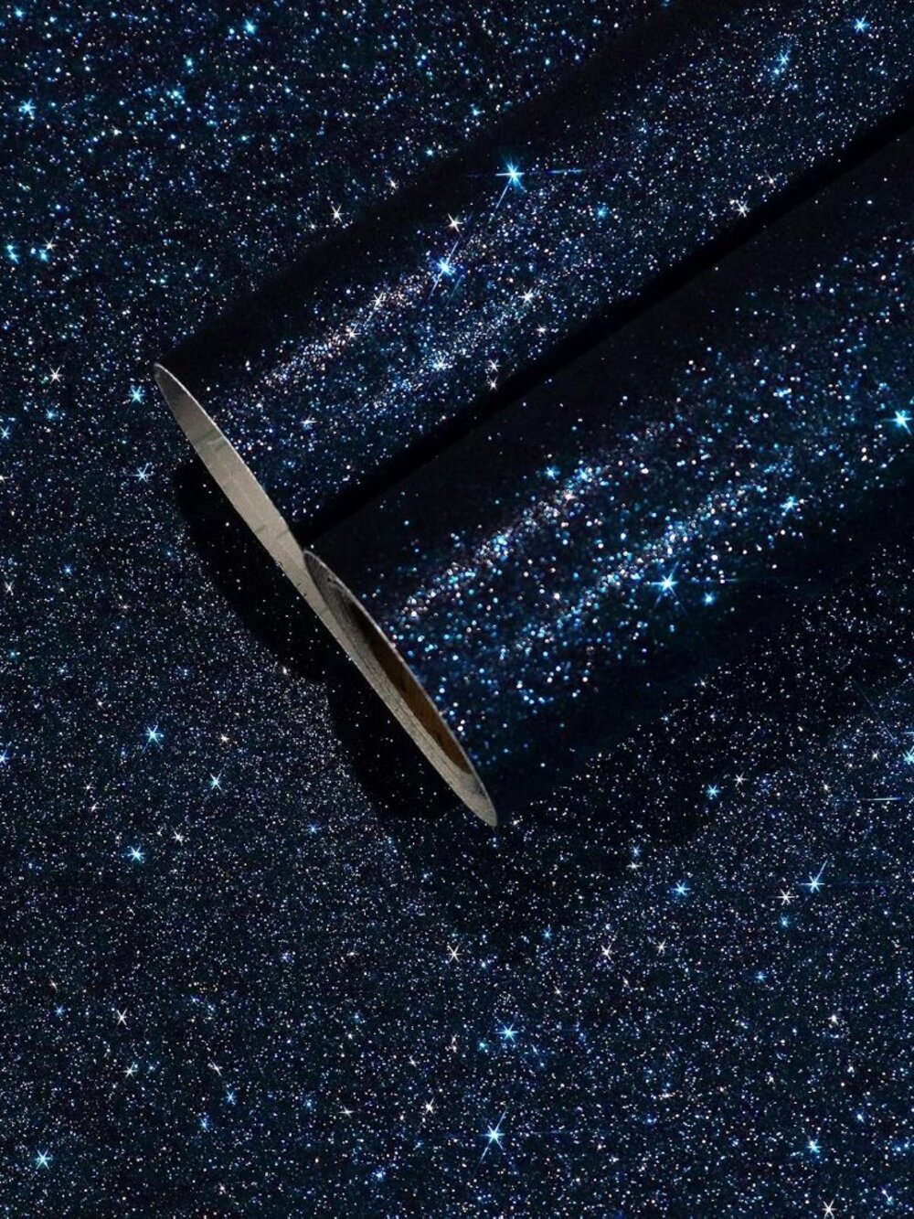 Black Blue Glitter Wallpaper Peel and Stick 15.7''x100'' Sparkle Glitter Contact
